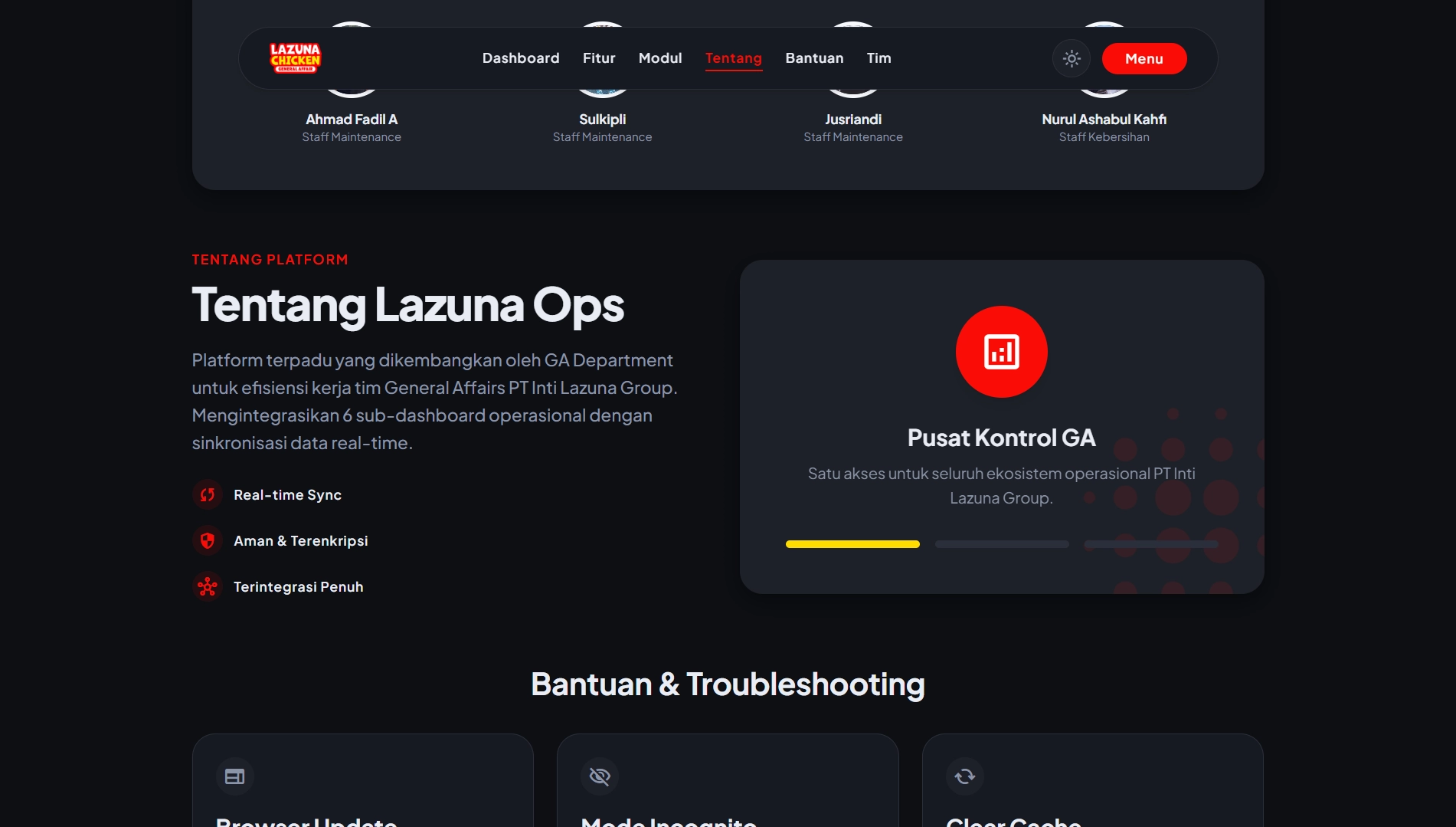 GA Portal Remake Dark - Section Bantuan